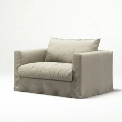 Decotique Fåtöljer-Le Grand Air Nou Love Seat Linne, Creamy White