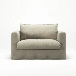 Decotique Fåtöljer-Le Grand Air Nou Love Seat Linne, Creamy White