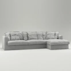 Decotique Hörnsoffor & Divansoffor-Le Grand Air 3-Sitssoffa Bomull Divan Höger, Beige