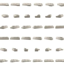 Decotique Hörnsoffor & Divansoffor-Le Grand Air 3-Sitssoffa Bomull Divan Höger, Beige