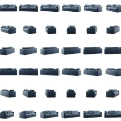 Decotique 3-Sitssoffor-Le Grand Air 3-Sitssoffa Bomull, Limited Grey