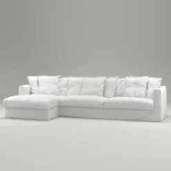 Decotique Hörnsoffor & Divansoffor-Le Grand Air 3-Sitssoffa Bomull Divan Vänster, Beige