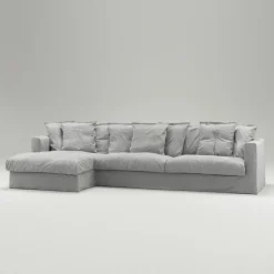 Decotique Hörnsoffor & Divansoffor-Le Grand Air 3-Sitssoffa Bomull Divan Vänster, Beige