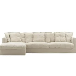 Decotique Hörnsoffor & Divansoffor-Le Grand Air 3-Sitssoffa Bomull Divan Vänster, Beige