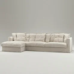 Decotique Hörnsoffor & Divansoffor-Le Grand Air 3-Sitssoffa Bomull Divan Vänster, Beige