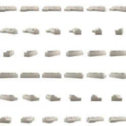 Decotique Hörnsoffor & Divansoffor-Le Grand Air 3-Sitssoffa Bomull Divan Vänster, Beige