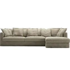 Le Grand Air 3-Sitssoffa Linne Divan Höger, Creamy White