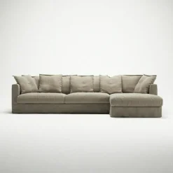 Le Grand Air 3-Sitssoffa Linne Divan Höger, Creamy White