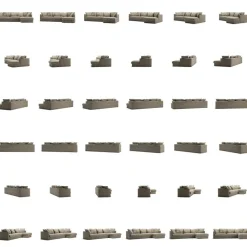 Le Grand Air 3-Sitssoffa Linne Divan Höger, Creamy White