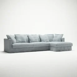 Le Grand Air 3-Sitssoffa Linne Divan Höger, Creamy White