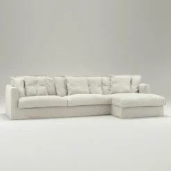 Le Grand Air 3-Sitssoffa Linne Divan Höger, Creamy White