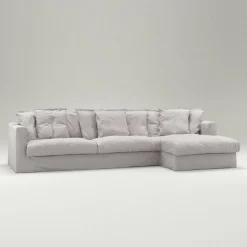 Le Grand Air 3-Sitssoffa Linne Divan Höger, Creamy White