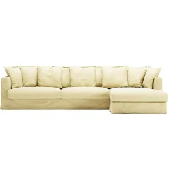 Le Grand Air 3-Sitssoffa Linne Divan Höger, Creamy White