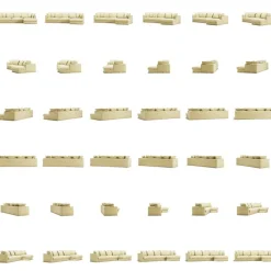 Le Grand Air 3-Sitssoffa Linne Divan Höger, Creamy White