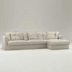 Le Grand Air 3-Sitssoffa Linne Divan Höger, Creamy White