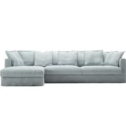 Decotique Hörnsoffor & Divansoffor-Le Grand Air 3-Sitssoffa Linne Divan Vänster, Nordic Sky