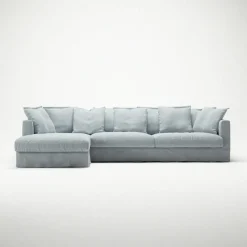 Decotique Hörnsoffor & Divansoffor-Le Grand Air 3-Sitssoffa Linne Divan Vänster, Nordic Sky