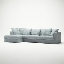 Decotique Hörnsoffor & Divansoffor-Le Grand Air 3-Sitssoffa Linne Divan Vänster, Nordic Sky