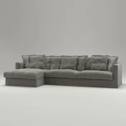 Decotique Hörnsoffor & Divansoffor-Le Grand Air 3-Sitssoffa Linne Divan Vänster, Nordic Sky