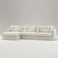 Decotique Hörnsoffor & Divansoffor-Le Grand Air 3-Sitssoffa Linne Divan Vänster, Nordic Sky