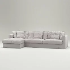 Decotique Hörnsoffor & Divansoffor-Le Grand Air 3-Sitssoffa Linne Divan Vänster, Nordic Sky