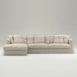 Decotique Hörnsoffor & Divansoffor-Le Grand Air 3-Sitssoffa Linne Divan Vänster, Nordic Sky