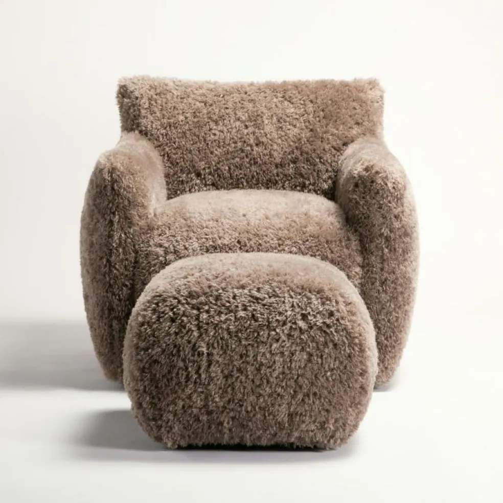 Le Petite Sittpuff Zebra, Brun / Vit