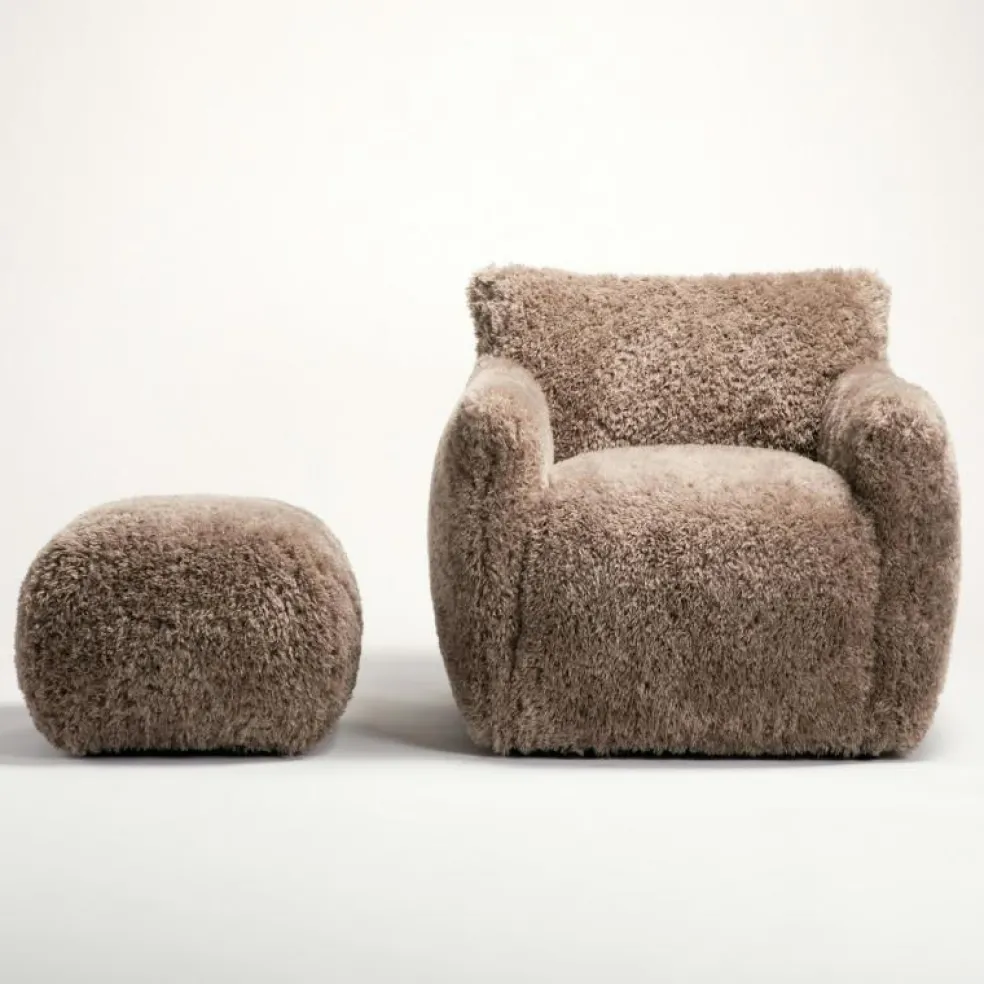 Le Petite Sittpuff Zebra, Brun / Vit