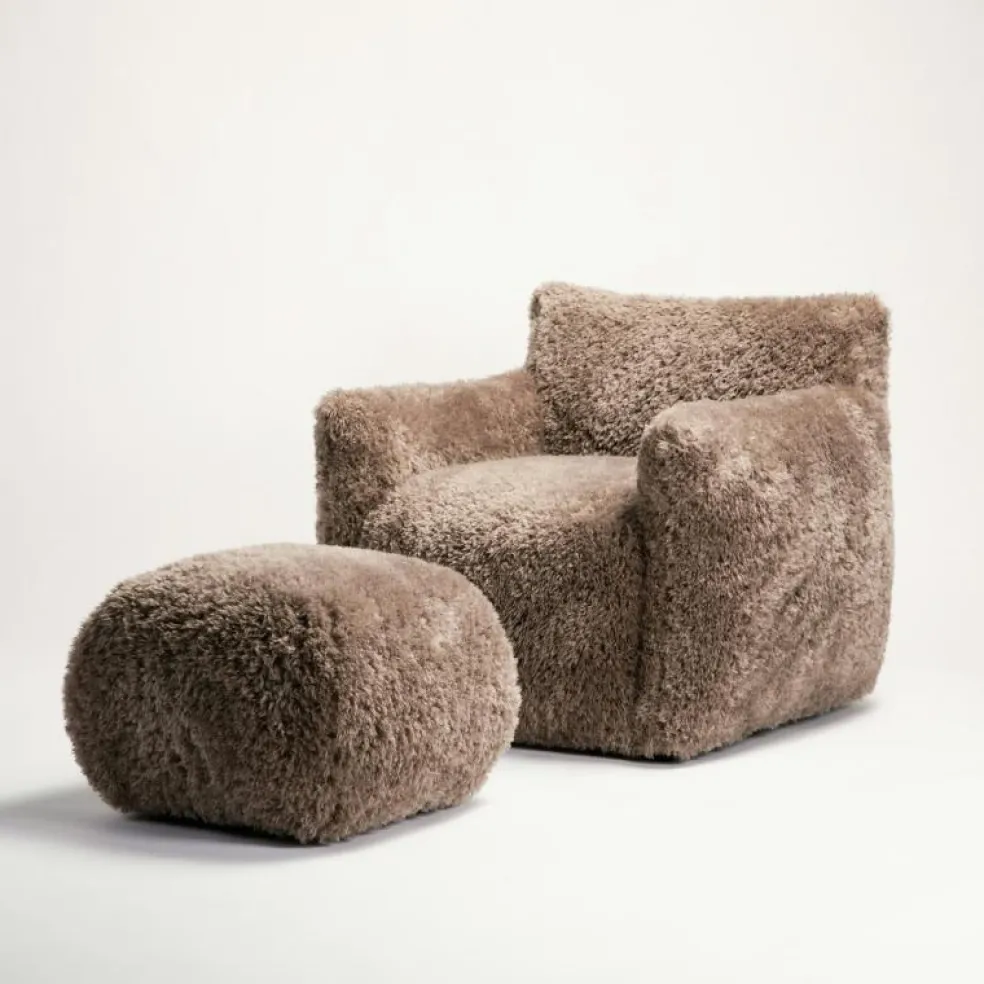 Le Petite Sittpuff Zebra, Brun / Vit