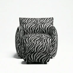 Le Petite Sittpuff Zebra, Brun / Vit