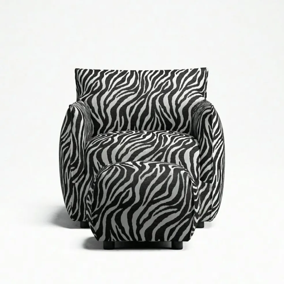 Le Petite Sittpuff Zebra, Brun / Vit