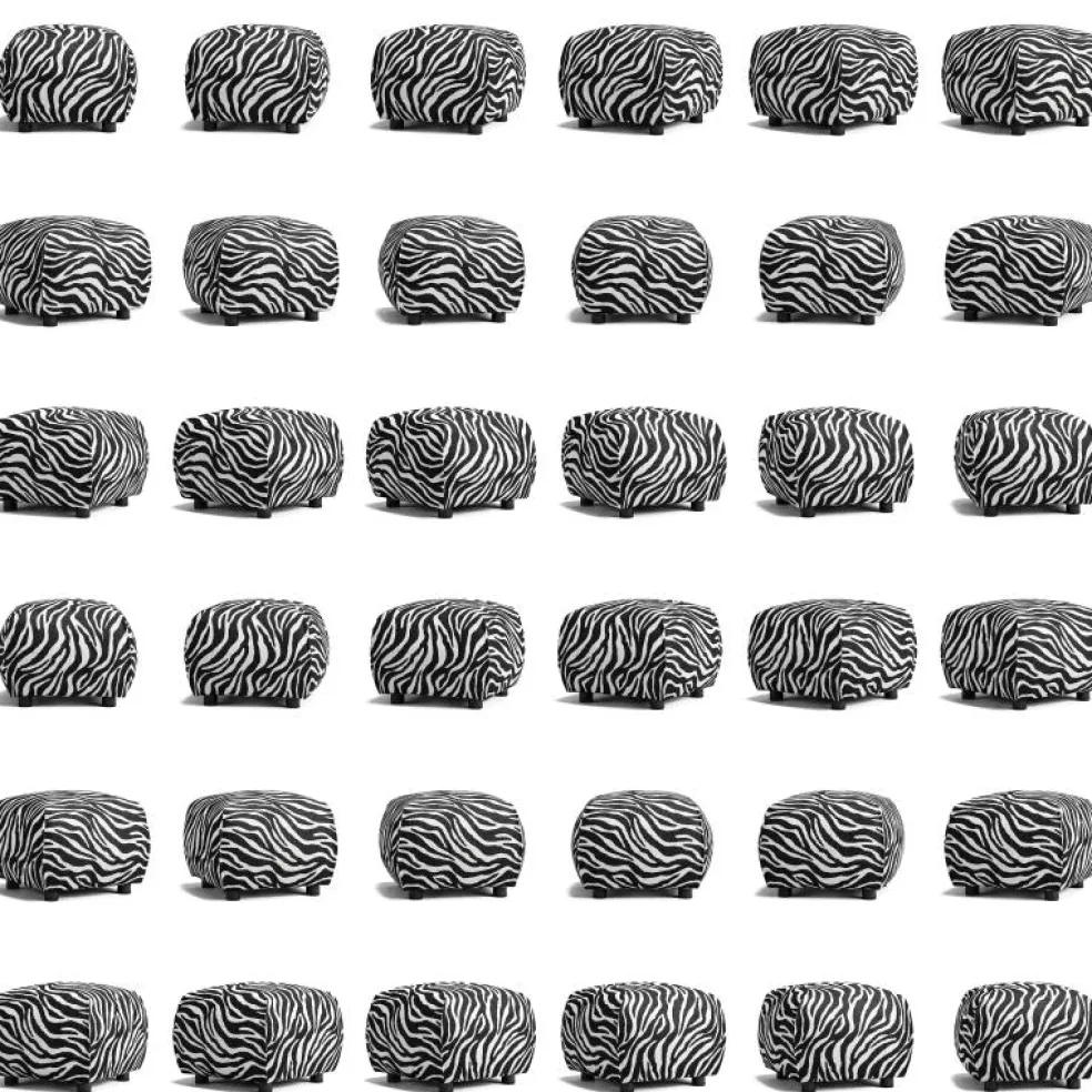 Le Petite Sittpuff Zebra, Brun / Vit