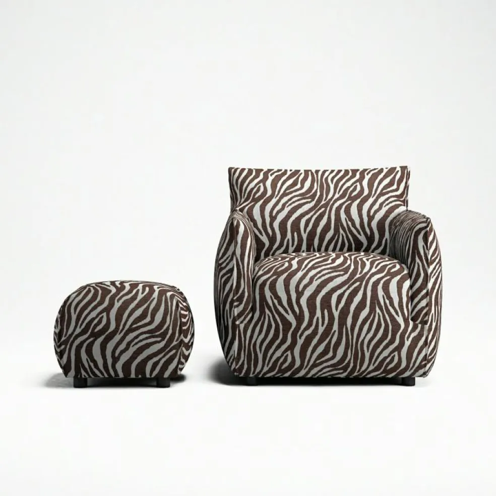 Le Petite Sittpuff Zebra, Brun / Vit