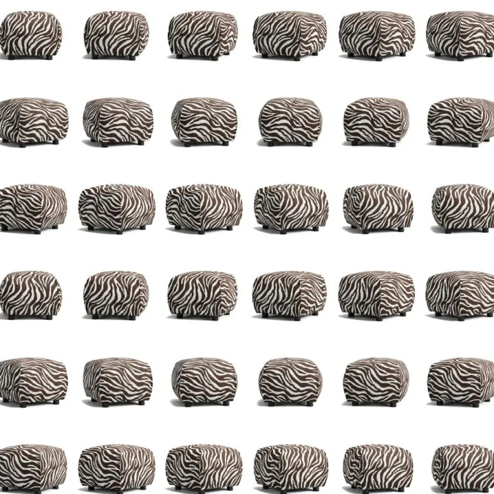 Le Petite Sittpuff Zebra, Brun / Vit