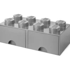 LEGO® Förvaring Med 2 Lådor 8 Knoppar, Medium Stone Grey