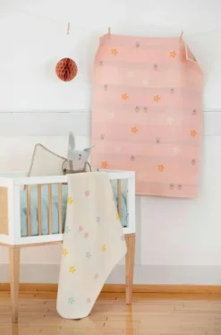 Lena Babyfilt 75x100 cm Ladybugs, Rosa