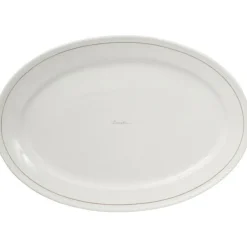 Lexington Uppläggningsfat-Porcelain Fat Oval, Vit / Mörkblå
