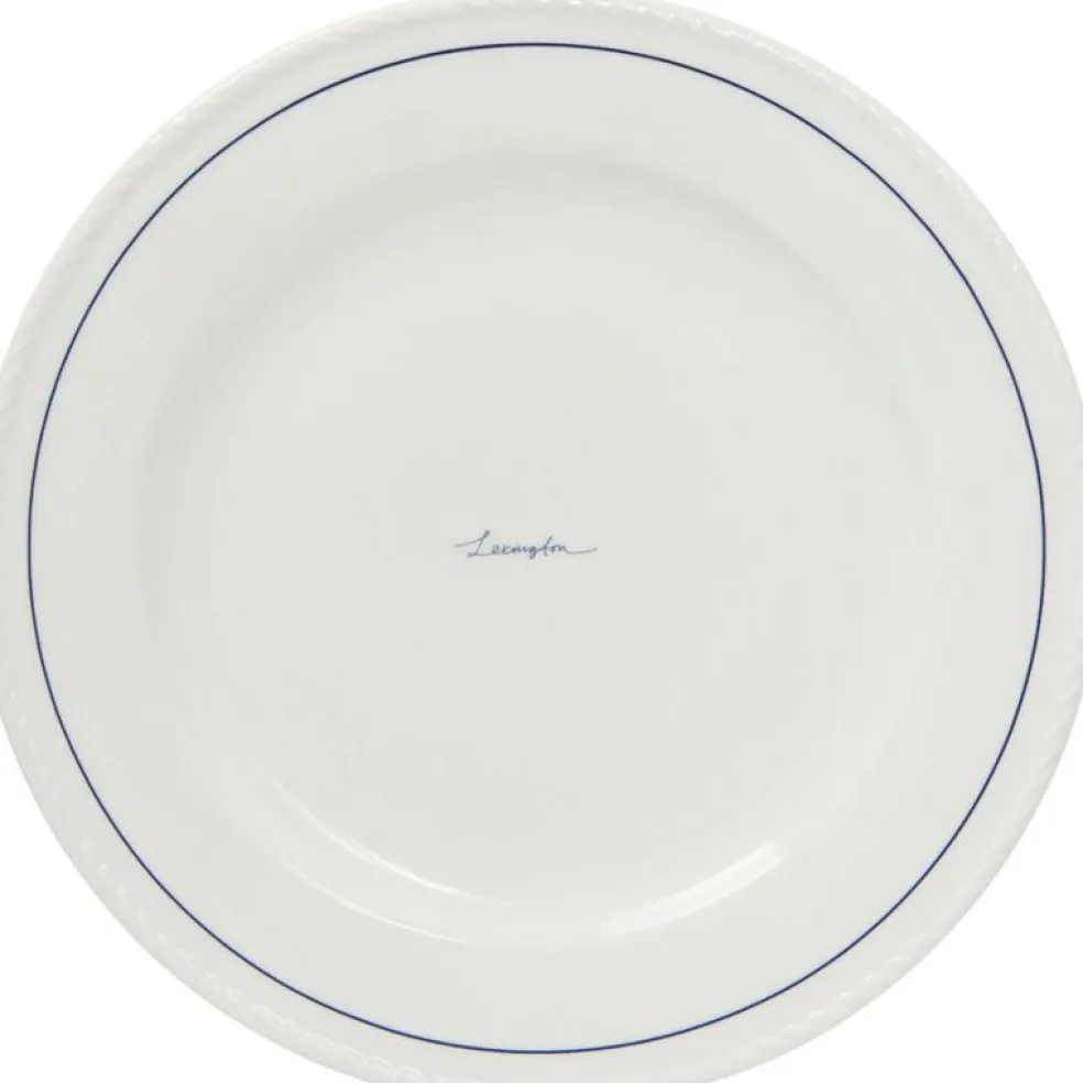 Lexington Porcelain Middagstallrik 27,5 cm 4-pack, Vit / Mörkblå
