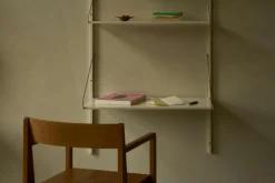 Library Hylla Med Skrivbord 80x185 cm, Varmvit