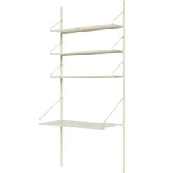 Library Hylla Med Skrivbord 80x185 cm, Varmvit