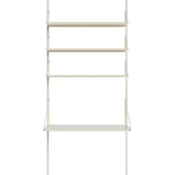 Library Hylla Med Skrivbord 80x185 cm, Varmvit