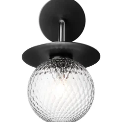 Liila Vägglampa Utomhus, Svart / Klar