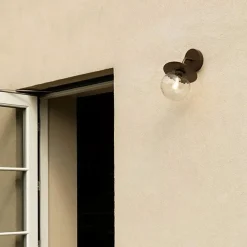 Liila Vägglampa Utomhus, Svart / Klar