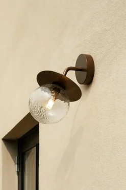 Liila Vägglampa Utomhus, Svart / Klar