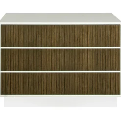 Englesson Byråer-Line Burned Walnut Byrå Med 3 Lådor, Vit