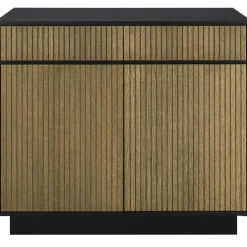 Line Burned Walnut Hög Skänk Med 2 Lådor, Vit