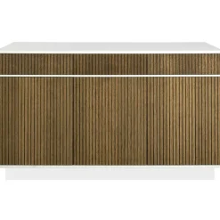 Englesson Skänkar & Sideboards-Line Burned Walnut Hög Skänk Med 3 Lådor, Vit