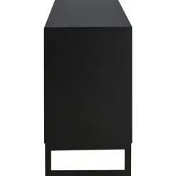 Line Burned Walnut Skänk 2 Dörrar, Vit/Krom