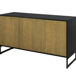 Englesson Skänkar & Sideboards-Line Burned Walnut Skänk 3 Dörrar, Vit/Krom