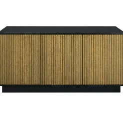 Line Burned Walnut Skänk Med 3 Dörrar, Vit